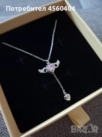 Сребърно колие "Ангелска закрила", снимка 2 - Колиета, медальони, синджири - 51340582