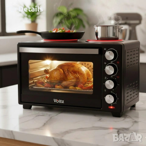Готварска печка Voltz с фурна и 2 котлона, снимка 4 - Печки, фурни - 53018632