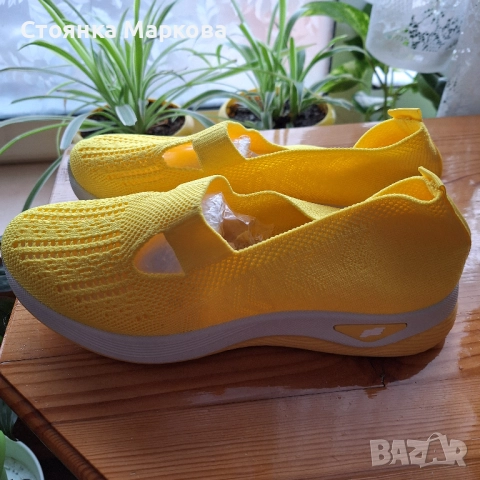 Нови дишащи обувки в жълто, снимка 2 - Дамски ежедневни обувки - 52562659