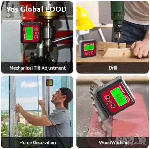 GemRed дигитален ъгломер магнитен LCD, снимка 7 - Друга електроника - 53606223