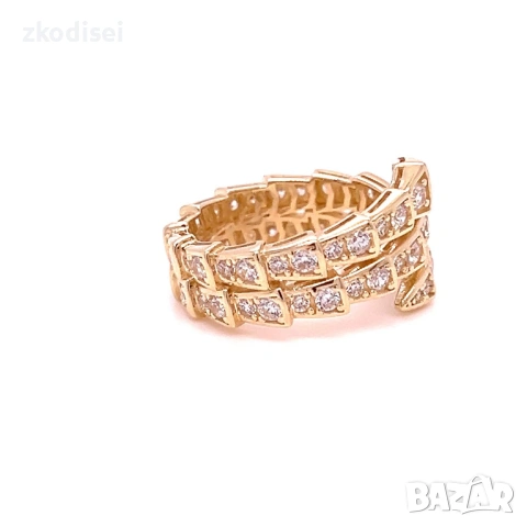 Златен дамски пръстен Bulgari 5,71гр. размер:55 14кр. проба:585 модел:37781-6, снимка 3 - Пръстени - 53874627