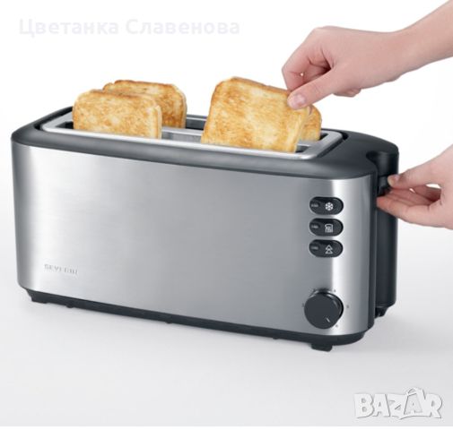 Тостер - Severin Long Slot 4-slice toaster, 1400W,inox, снимка 4 - Тостери - 46168747