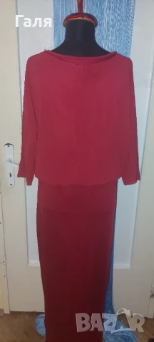 Дълга рокля цвят Бордо, еластична , снимка 3 - Рокли - 51429810