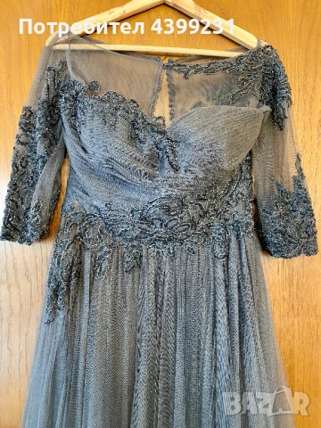 Луксозна бална рокля с тюл и дантела – елегантен силует, M, снимка 14 - Рокли - 54203135