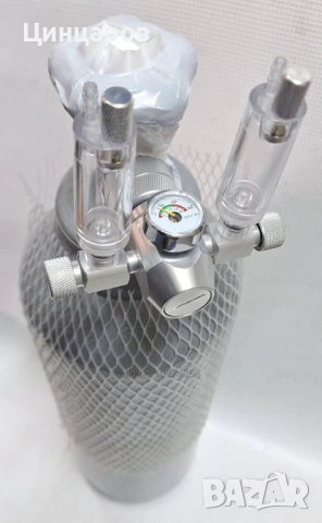 Аквариум Co2 Бутилка и регулатор двойно обдухване 