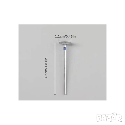 РАЗПРОДАЖБА! - Диамантена фреза за оформяне и скъсяване – синя, снимка 3 - Продукти за маникюр - 51589338