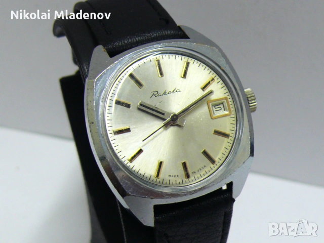 Съветски Ракета Мъжки ръчен часовник, работещ с Дата, снимка 4 - Мъжки - 53067057