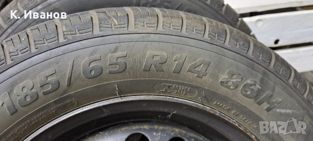 Перфектни зимни автомобилни гуми 185/65 R14 с джанти, снимка 6 - Гуми и джанти - 52393901
