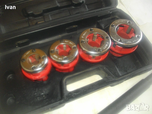 НОВ Резбонарезен комплект BSPT за резби на тръби 1/2"-1 1/4" Винтонарезка Пафта Плашка Винторезка , снимка 5 - Други инструменти - 54033547