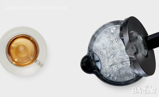 Електрическа кана Bosch TWK8613P, 1.5 л, 2400W, Черен, снимка 4 - Кани - 52404517