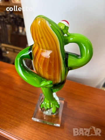 Ръно изработена жаба от цветно стъкло. №7387, снимка 8 - Колекции - 51886803
