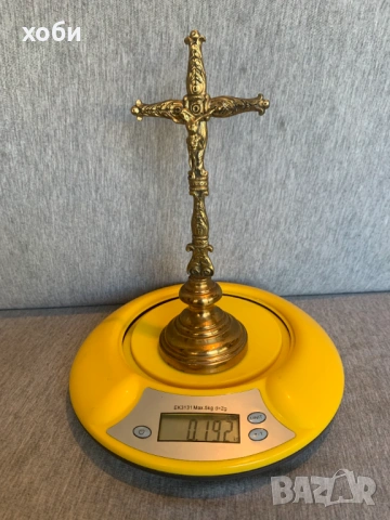 стар настолен бронзов  кръст, снимка 6 - Антикварни и старинни предмети - 53850160
