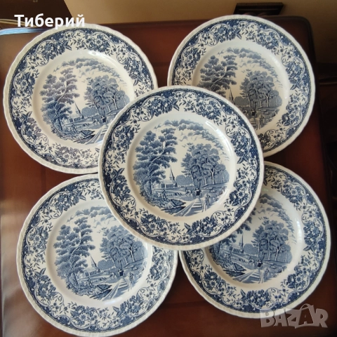 Порцеланов сервиз за чай/чинии плитки Royal Tudor Ware, снимка 5 - Сервизи - 52162533