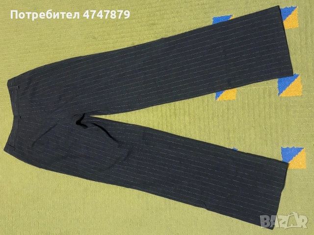 Панталон, елегантен, сиво и бяло, Stradivarius , снимка 3 - Панталони - 53621888