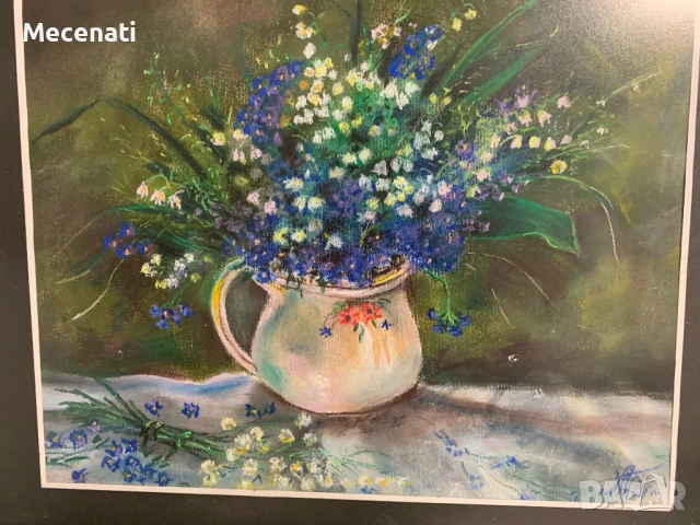 МИХАИЛ БОГДАНОВ акварел/натюрморт, снимка 3 - Картини - 53110785