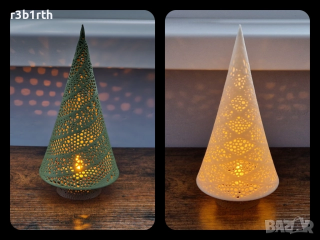 Светещи елхички, Коледна декорация, 3D принтирани с LED лампичка, снимка 2 - Декорация за дома - 52585111