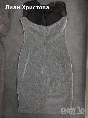 Сива рокля, снимка 2 - Рокли - 52001660