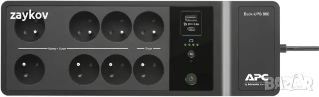 APC Back-UPS "Essential" BE850G2-FR - UPS ограничител на пренапрежение с резервна батерия 850VA, снимка 2 - Друга електроника - 49619187