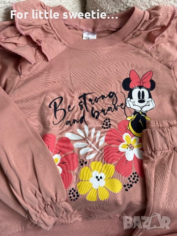 Памучен сет с принт и харбала на рамената, снимка 2 - Детски комплекти - 53811926