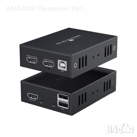 PWAY HDMI KVM Extender 1080P@60Hz>Ethernet кабел Cat5E/6/7 До 50m/Loop Out&POC функция , снимка 1 - Стойки, 3D очила, аксесоари - 46702291