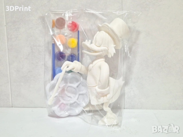 Комплект за оцветяване – 3D фигура Чичо Скрудж + бои и палитра (18 см)