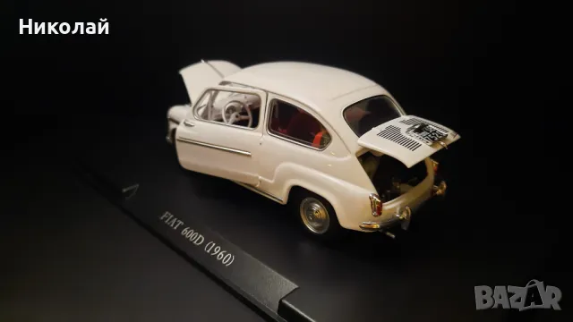 1960 FIAT 600D 1:24 Leo Models Diecast Колекционерски модел количка, снимка 13 - Колекции - 49237459