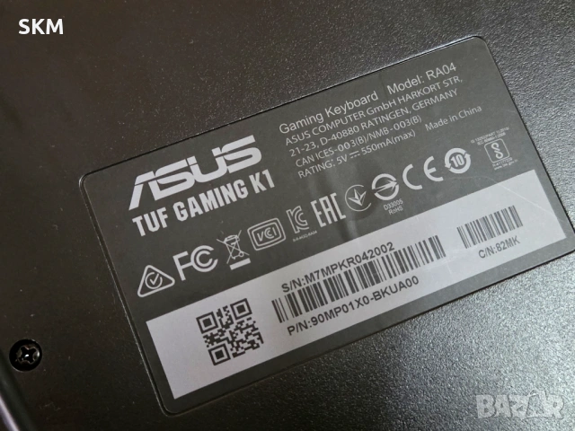 1г. ГАРАНЦИЯ Геймърска Клавиатура ASUS TUF Gaming K1 (RGB / Aura Sync) gaming keyboard асус туф к1, снимка 6 - Клавиатури и мишки - 54264584