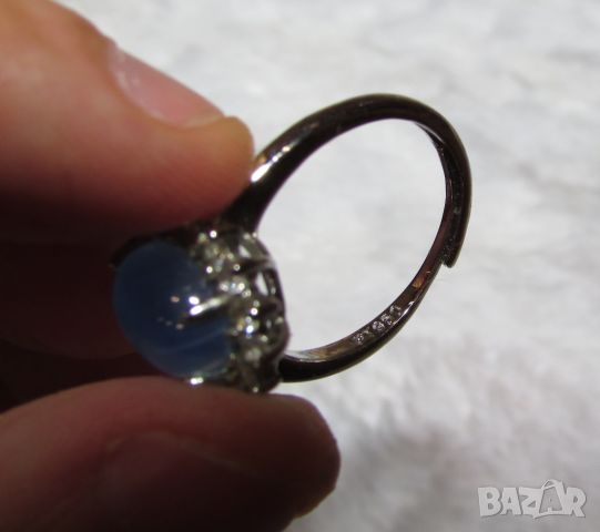 продавам пръстен звезден сапфир 8х10мм, снимка 4 - Пръстени - 46463525