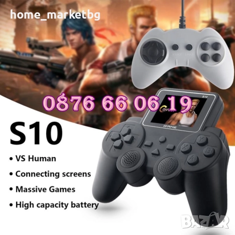 Безжична ретро конзола с 520 игри, с дипслей и втори джойстик, телевизионна игра, снимка 6 - Други игри и конзоли - 48351535