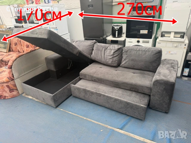 110411   ъглов холов разтегалтелен диван 170/270 см -цена 312.93 лв или160  евро smr  - разтегателен