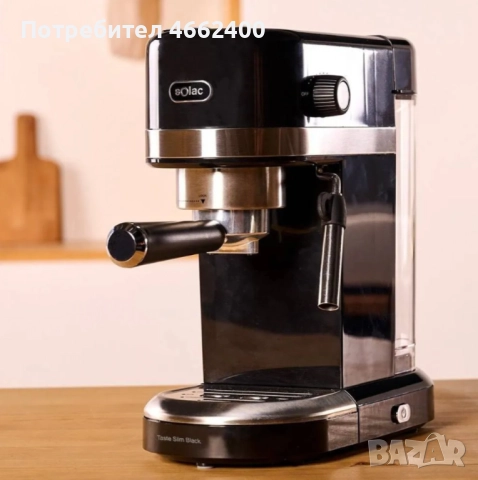 Машина за еспресо Solac Taste Slim Black CE4510 (С дефект отзад на резервоара  за водата и по кашона, снимка 4 - Кафемашини - 52565071