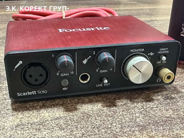 Комплект звукова карта и микрофон Focusrite Scarlett Solo, снимка 4 - Други - 48460971