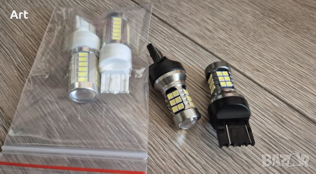 4 бр. LED крушка W21/5W, T20, 7443, 6000K, 12V , снимка 3 - Аксесоари и консумативи - 52566202