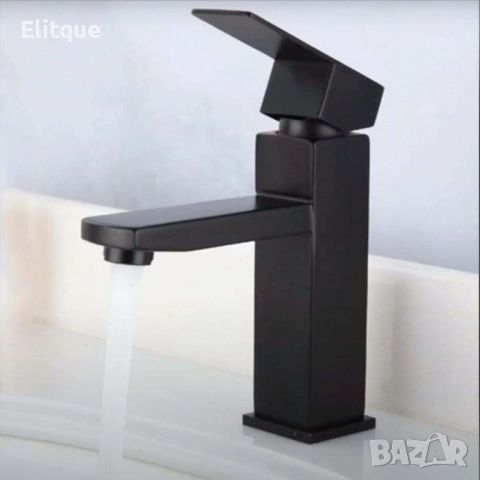 Смесител за мивка неръждаема стомана, керамичен патрон, едноръкохватков,  черен, снимка 5 - Други стоки за дома - 52854055