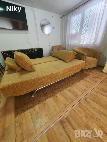 Разтегателен диван и кресло, снимка 6 - Дивани и мека мебел - 53538066
