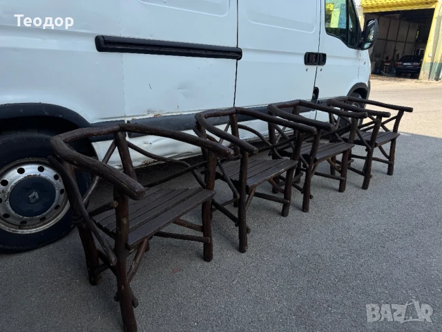 Комплект столове с маса Ръчна изработка , снимка 10 - Маси - 50732885