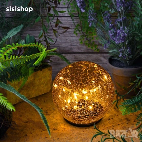Водоустойчива декоративна лампа „Кристална топка“ за външно осветление 4472, снимка 3 - Соларни лампи - 53977635