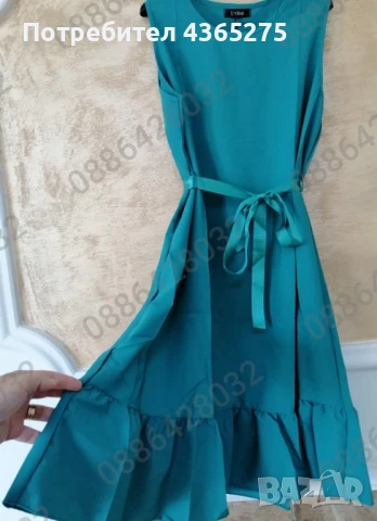 Нов модел летни рокли с коланче 💕S M L XL ☺️Най-ниска цена 🍀дължина до коляното-100см.✅26лв, снимка 7 - Рокли - 50454688