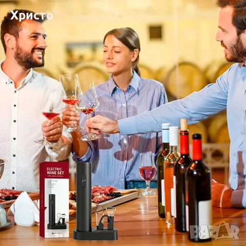 Комплект електрическа отварачка за вино 5 в 1, снимка 9 - Други стоки за дома - 49982530
