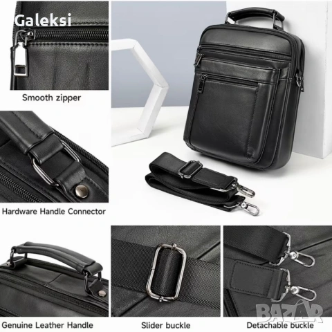 Мъжка луксозна кожена чанта Montreal* Премиум/Селективна -18% Промоция!, снимка 9 - Чанти - 53408345