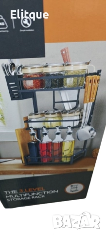 Мултифункционален стелаж за подправки 3 нива, снимка 3 - Други стоки за дома - 52716316