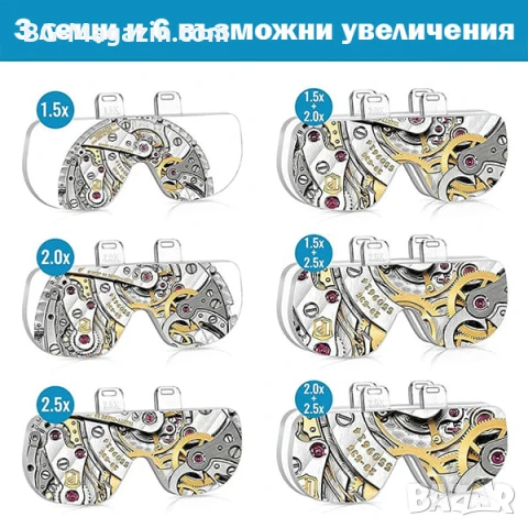 Професионална увеличителна лупа за глава очила LED осветление за четене шиене гоблени бродиране, снимка 4 - Други инструменти - 50919261