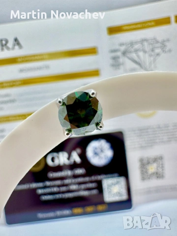 Сребърни обеци с мойсанит (Диамант) 1 карат, снимка 5 - Обеци - 53991609