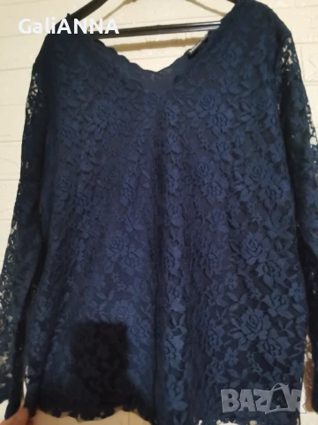 ДАНТЕЛЕНА ТУНИКА ТЪМНО СИНЬО 2XL-3XL, снимка 2 - Туники - 50802982