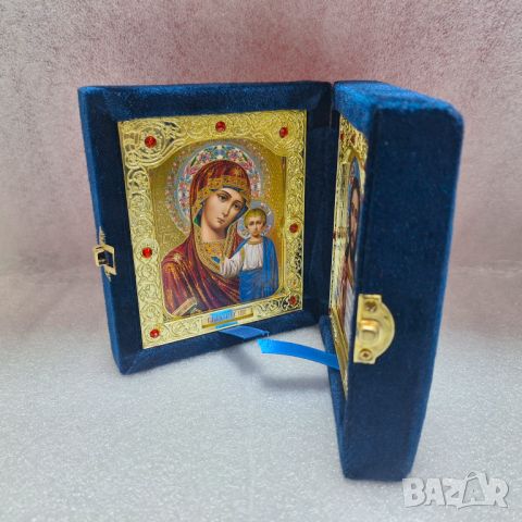 Икони, Диптих, Богородица Казанская и Христос Спасител, снимка 3 - Икони - 45765177