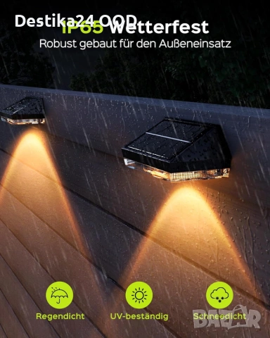 Соларни LED градински лампи RGB водоустойчиви IP65 комплект 6 броя, снимка 3 - Соларни лампи - 53504945