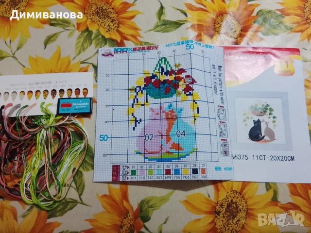 Гоблен за бродиране, Щампа с две котета, снимка 4 - Гоблени - 53470457