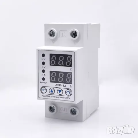 63A 230V Регулируемо предпазно реле за високо и ниско напрежение