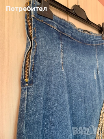 Пола-панталон с ресни от камъни, снимка 6 - Поли - 53744006