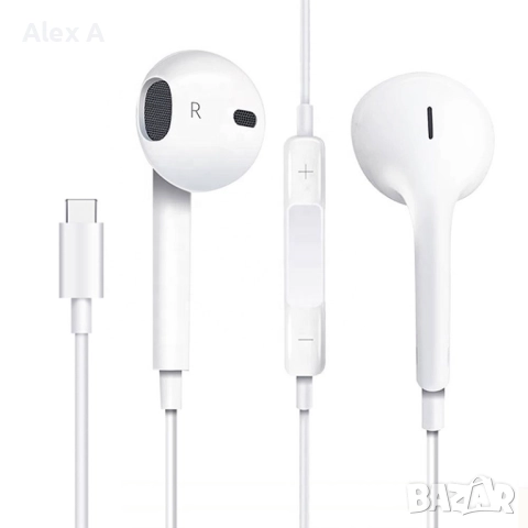 Type C Apple Earphone слушалки с кабел